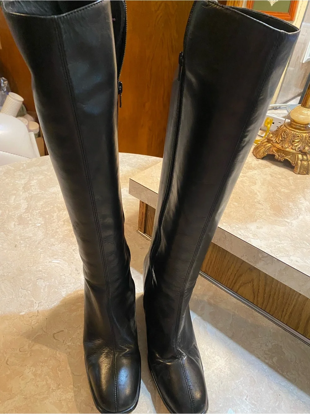 Unlisted Black Over-the-Knee Smooth Leather Boots